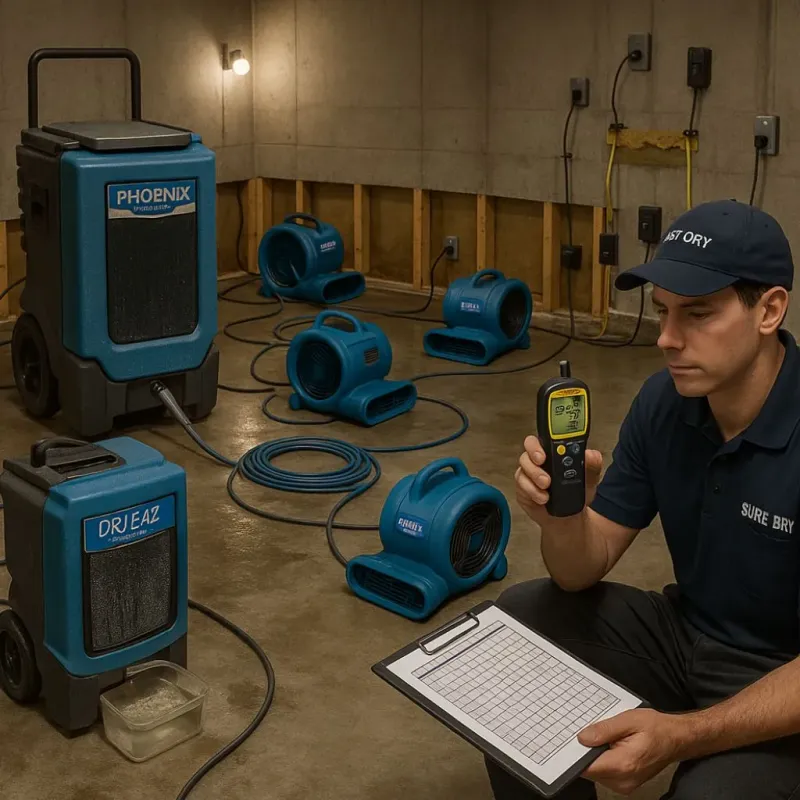Structural Drying and Dehumidification process in Lowell, MA